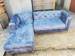 Velvet Grey Shape Sofa