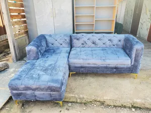 Velvet Grey Shape Sofa