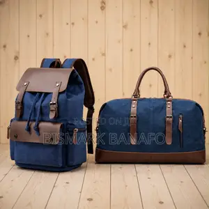 Quality Vintage Canvas Travel Duffel Bag Backpack Set Combo