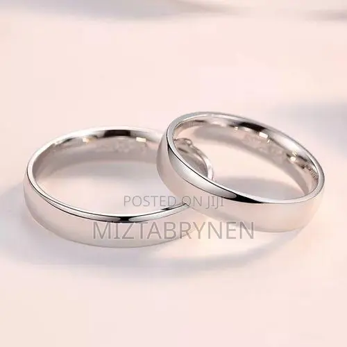 4mm Stainless Steel Silver Couple Rings - Silver