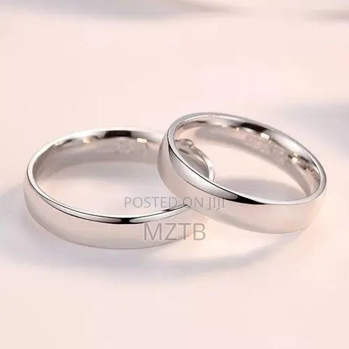 4mm Stainless Steel Silver Couple Rings - Silver
