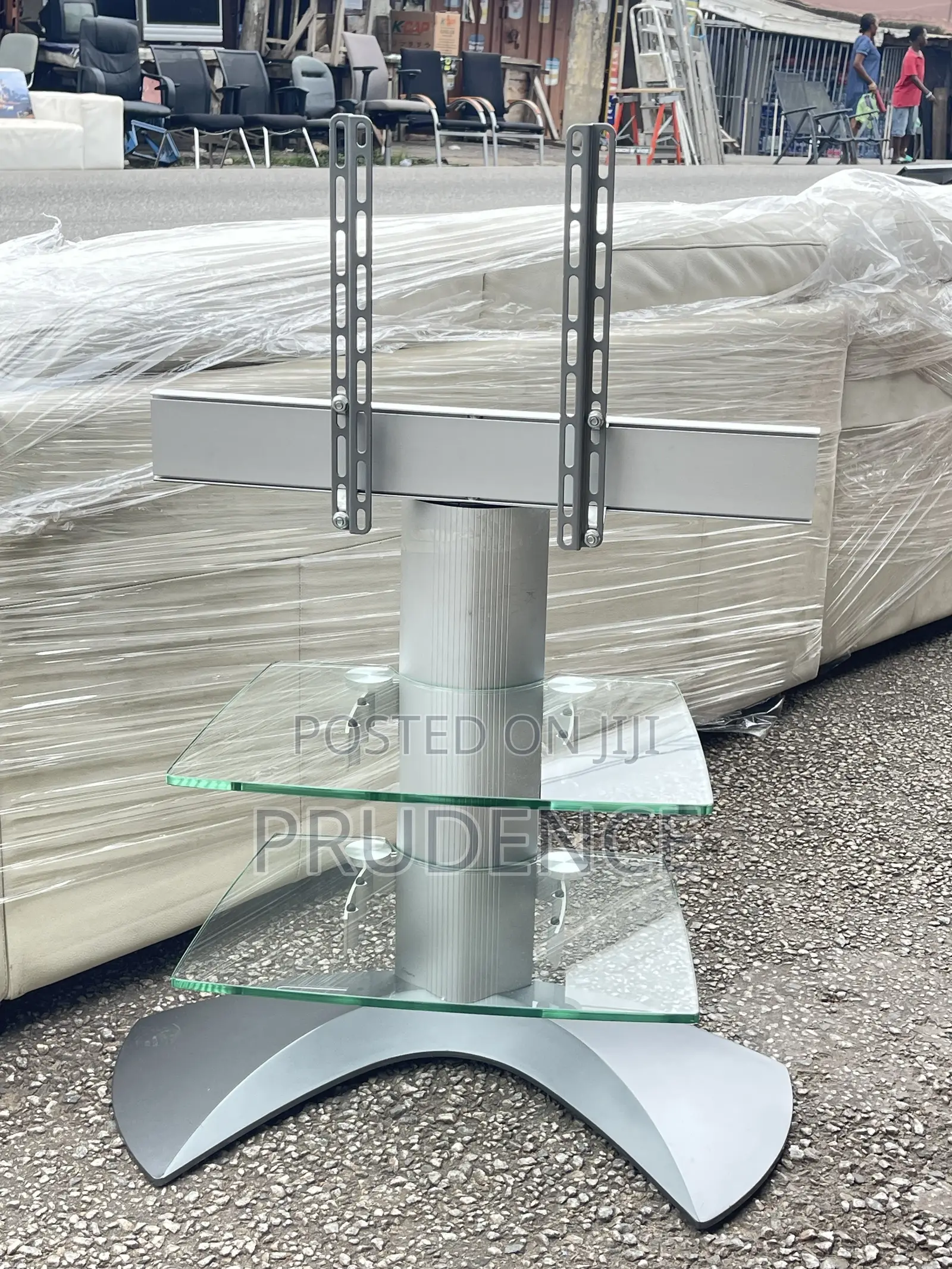 Double Layer Glass Tv Stand