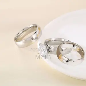 3 Piece His and Hers Couple Wedding Engagement Rings Set- Silver