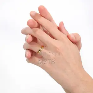 4mm Stainless Steel Wedding Ring - Gold