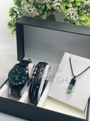 Tissot Watch, Bracelet Necklace Gift for Him – Complete Men's Set