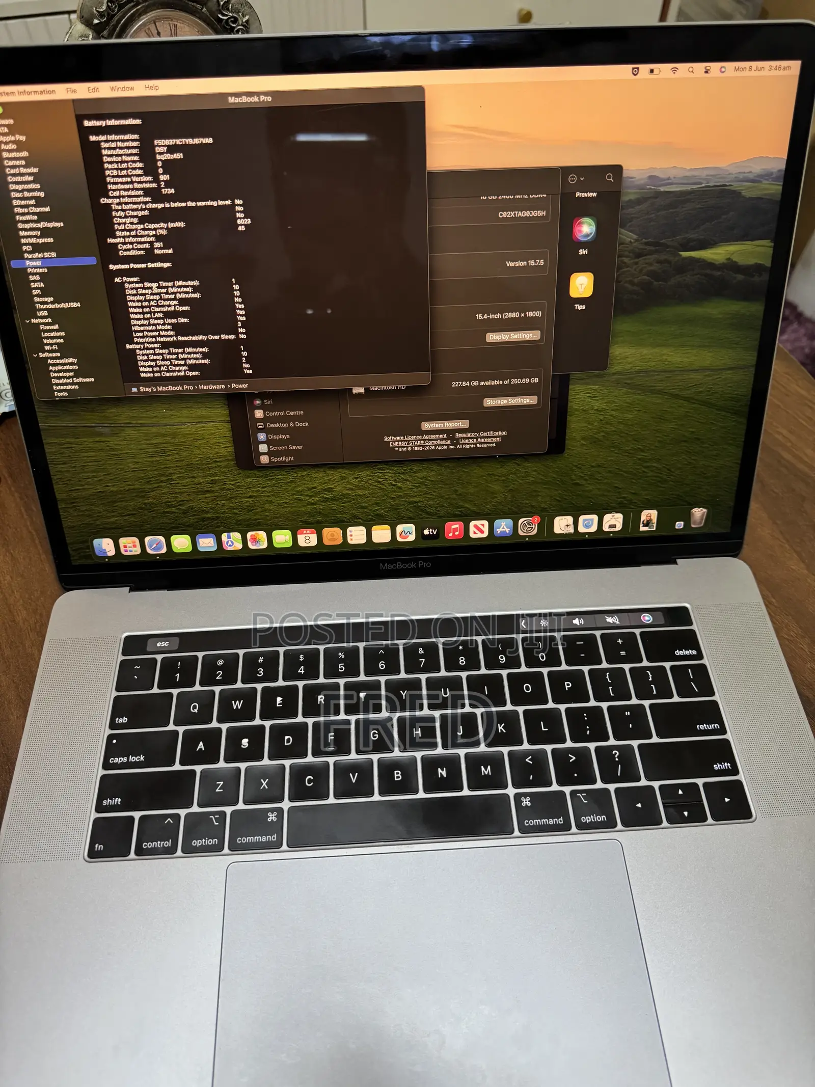 Laptop Apple MacBook Pro 2018 16GB Intel Core i7 SSD 256GB