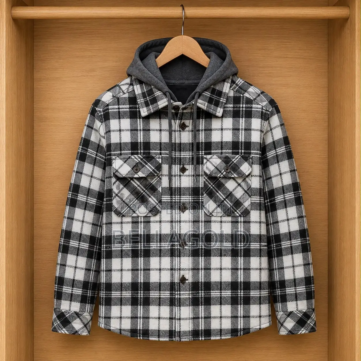 Sherpa-Lined Flannel Hoodie /Sherpa-Lined Flannel Shirt Jacket
