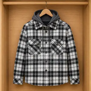 Sherpa-Lined Flannel Hoodie /Sherpa-Lined Flannel Shirt Jacket