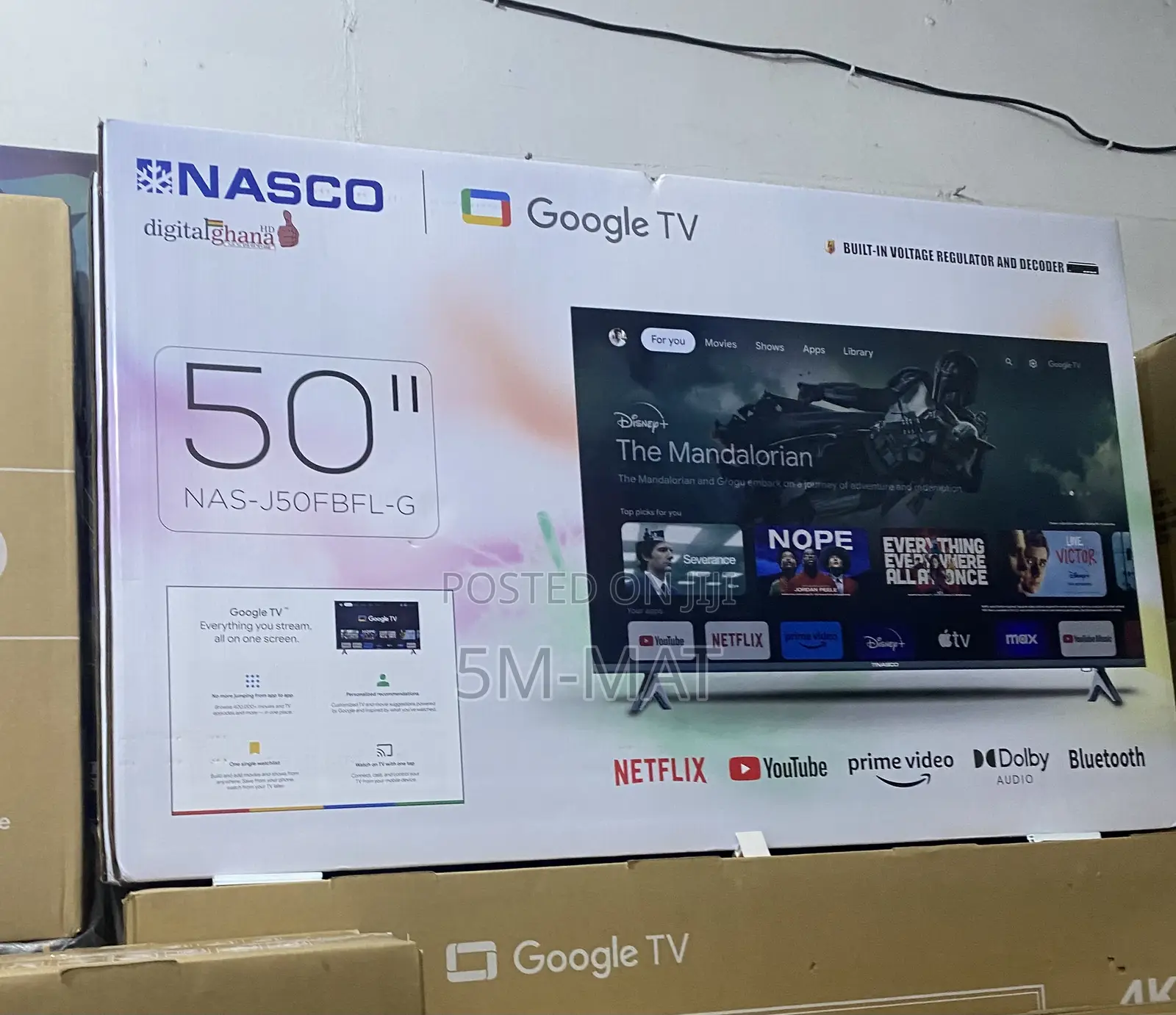New Nasco 50" Google Smart HDR Led Tv (Nas-J50fbfl-G) - Black