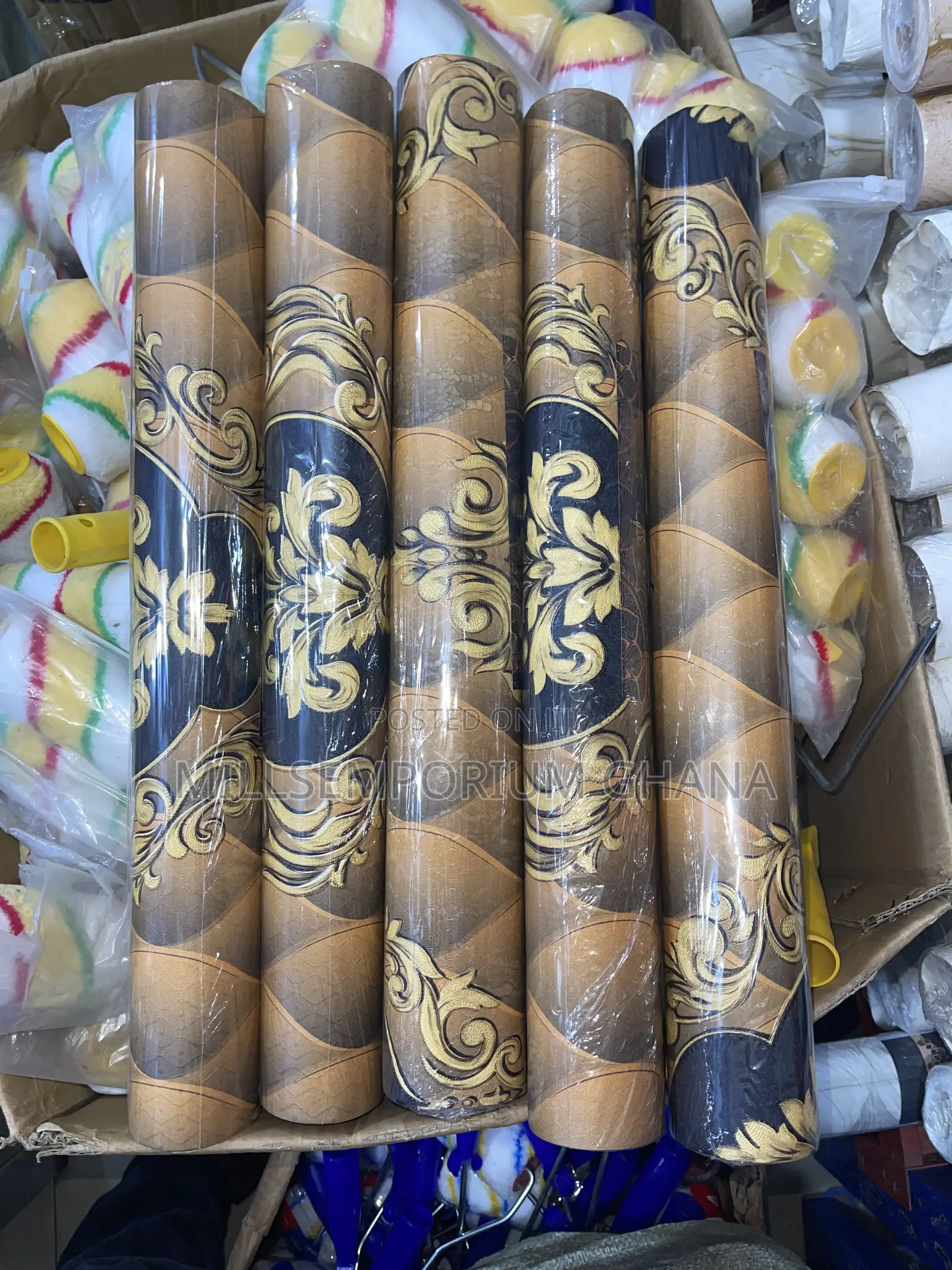 Luxury Gold Damask Wallpaper Brown Gold Design Millsemporiumghana