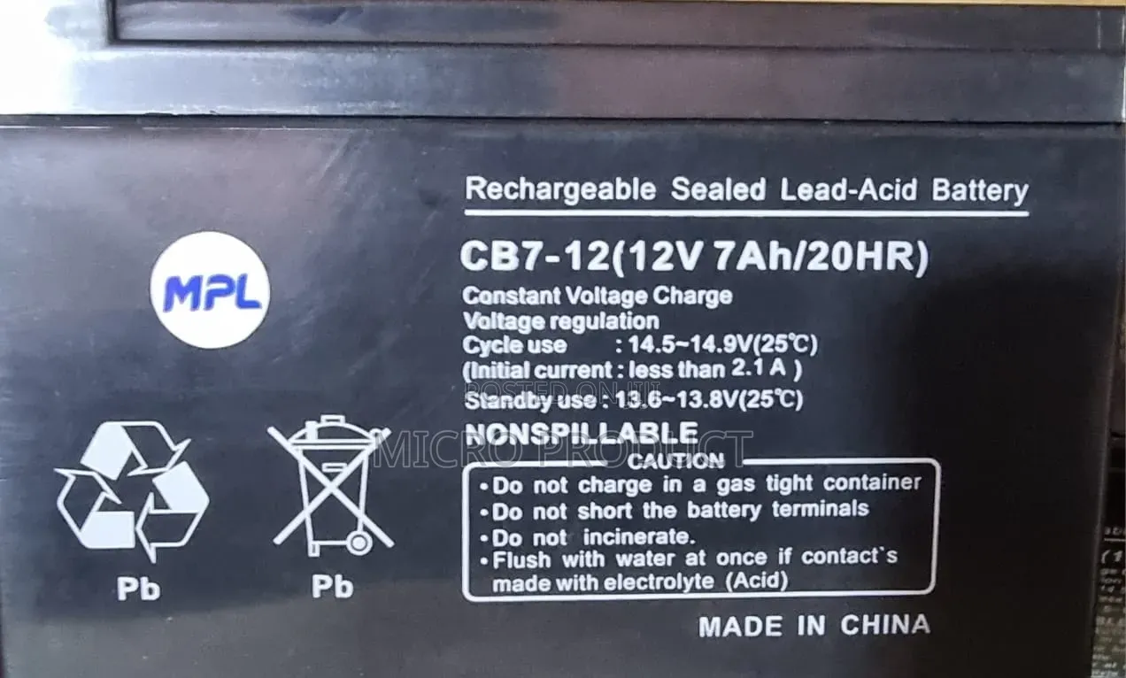 12v 7ah (20hrs) Sealed Ups Batteries