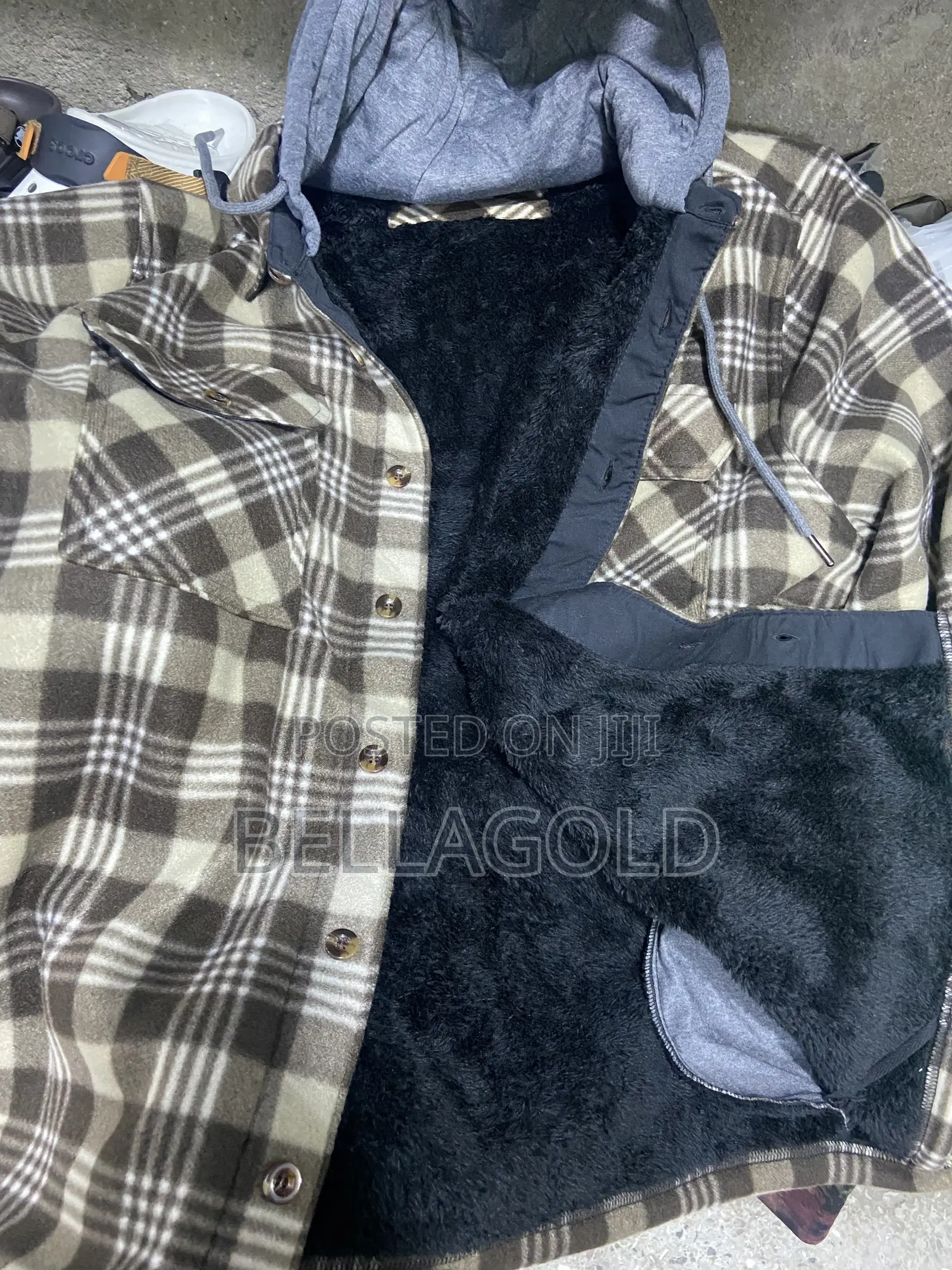 Sherpa-Lined Flannel Hoodie /Sherpa-Lined Flannel Shirt Jacket