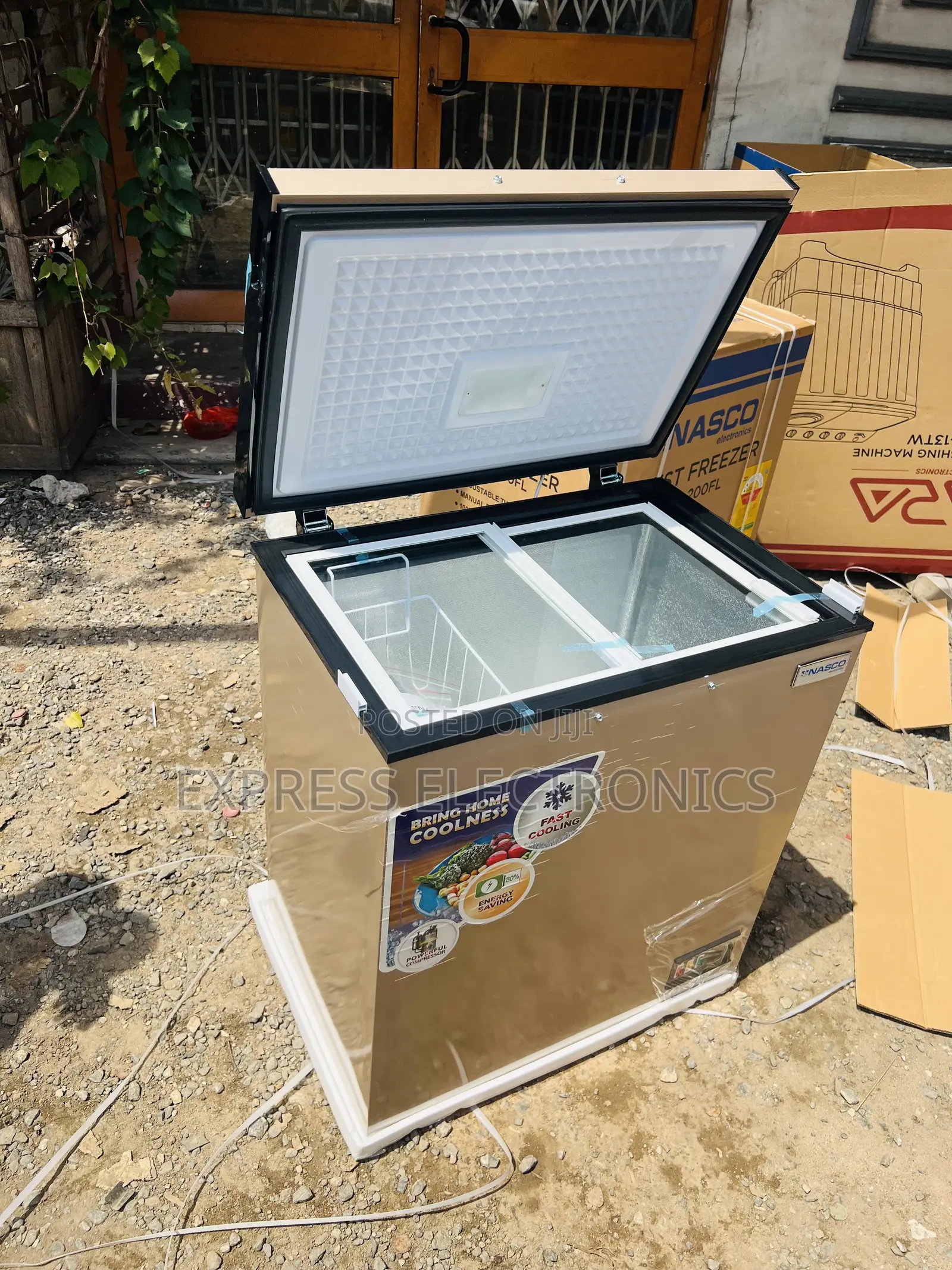Sealed in Box Chest Gold Color Single Door Freezer Nasco 150l
