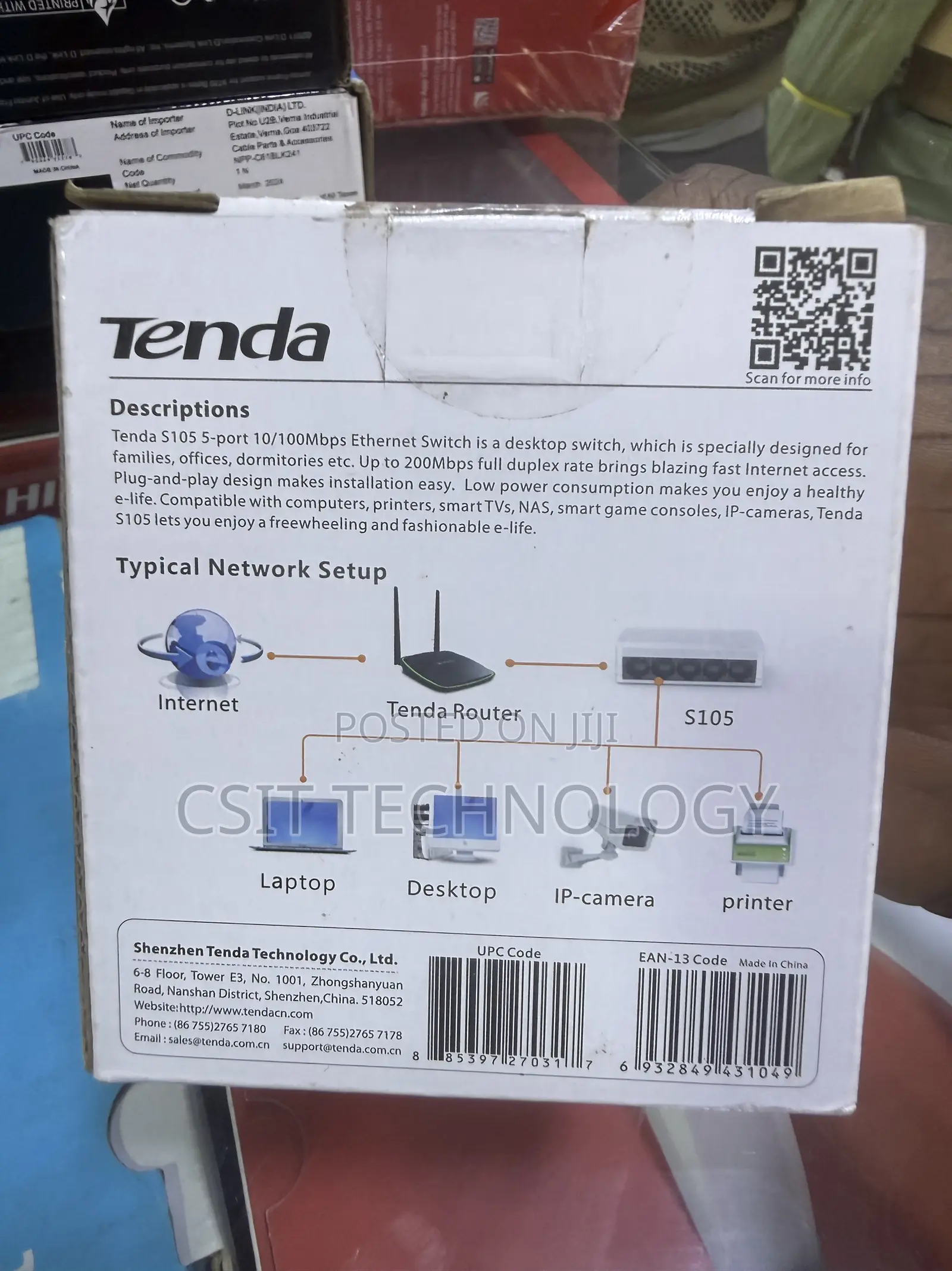5 Port Tenda 10/100mbps Desktop Switch