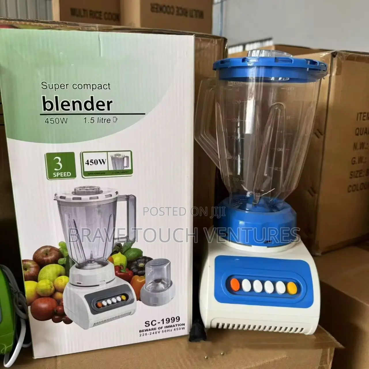 3 Speed 2 in 1 Blender 1.5l Jar 450w