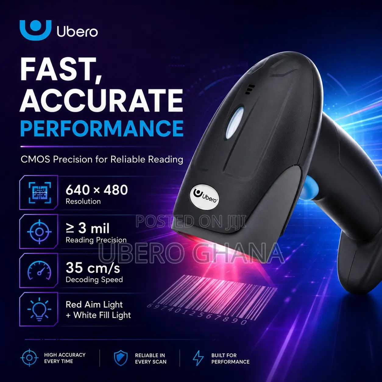 Ubero S1 2d Wired Barcode Scanner