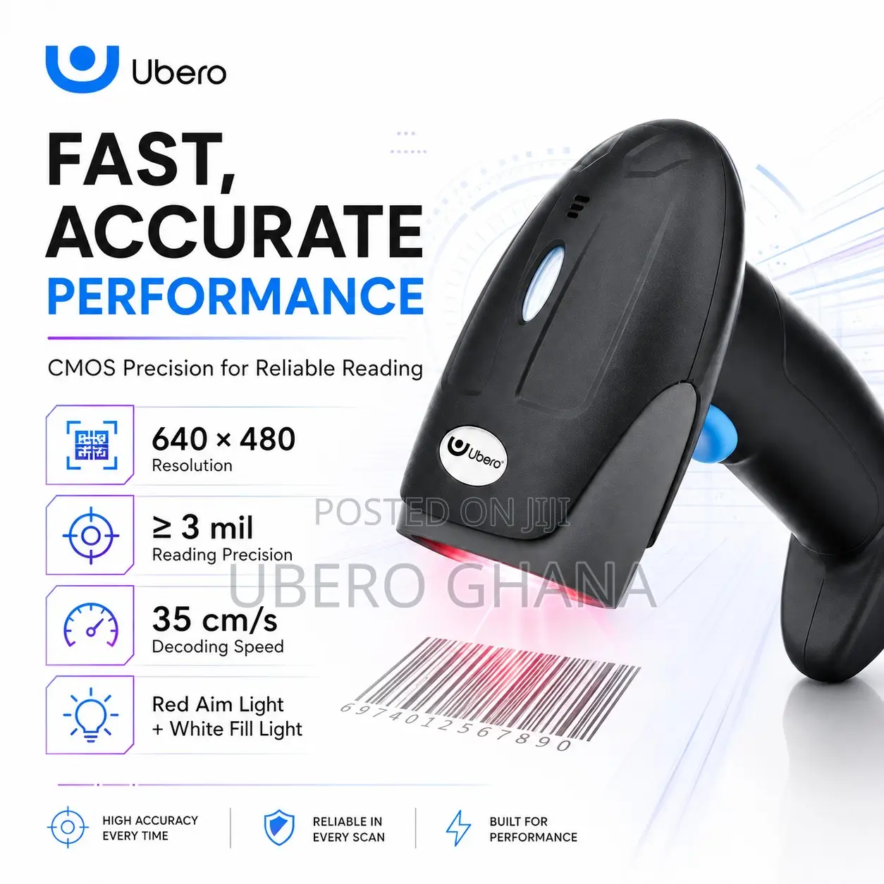 Ubero S1 2d Wired Barcode Scanner
