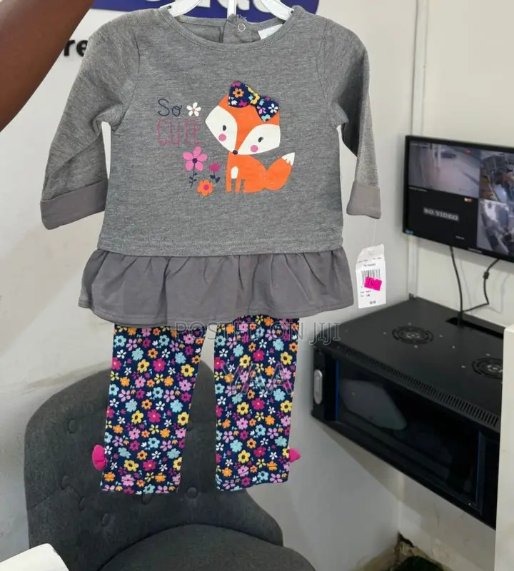 Baby Gear 2 in 1 Gray Top Leggings Set 12mnths, 24mnths