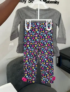 Baby Gear 2 in 1 Gray Top Leggings Set 12mnths, 24mnths