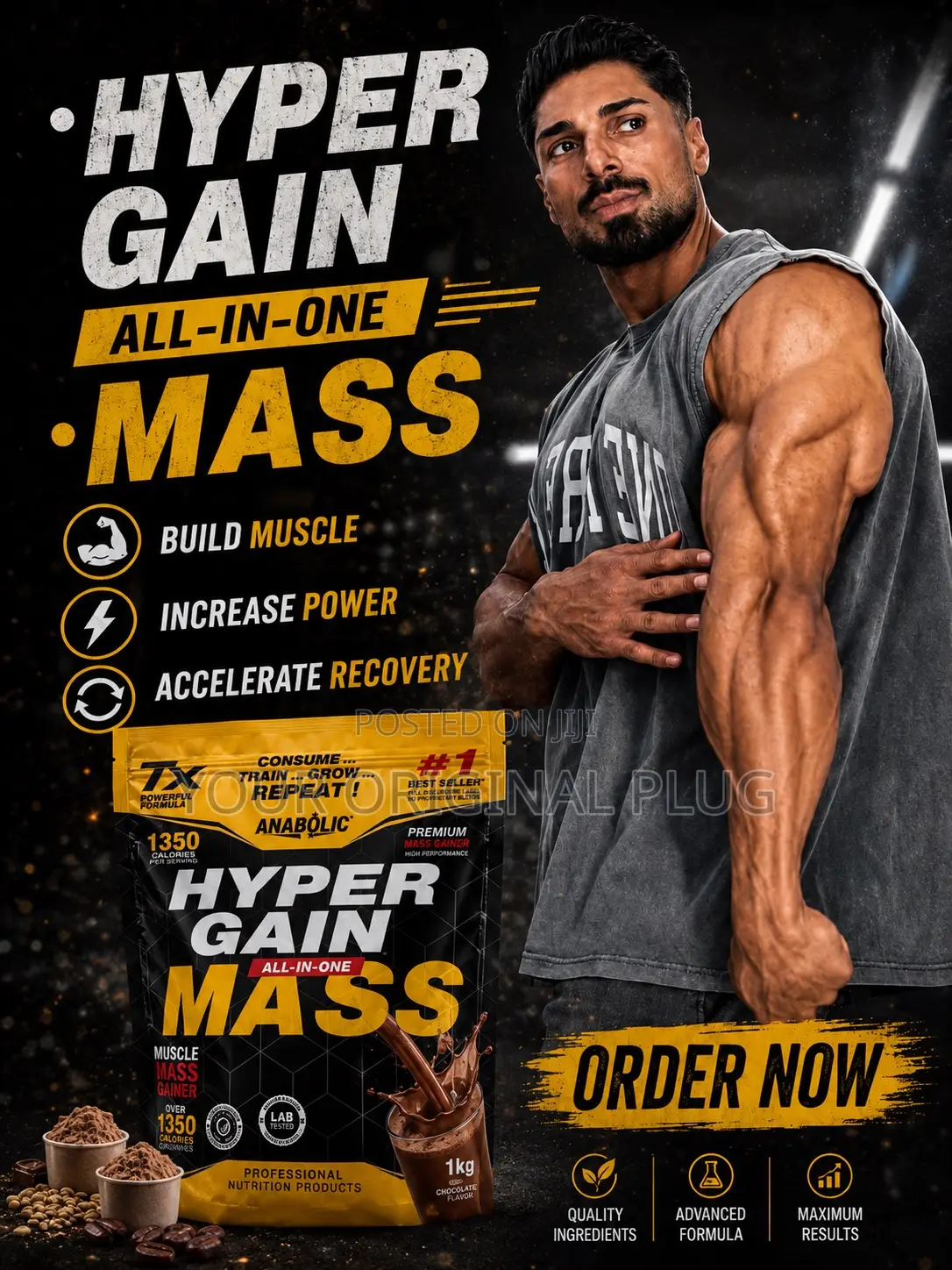Anabolic Hyper Mass Gainer, All-in-. Calorie-rich, Nutrient-packed.