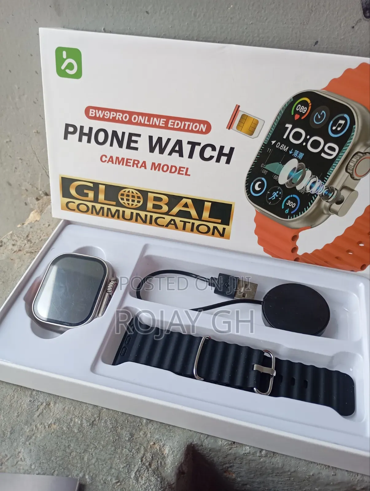 Bw9 Pro Smart Watch With Sim Card Slot - Black