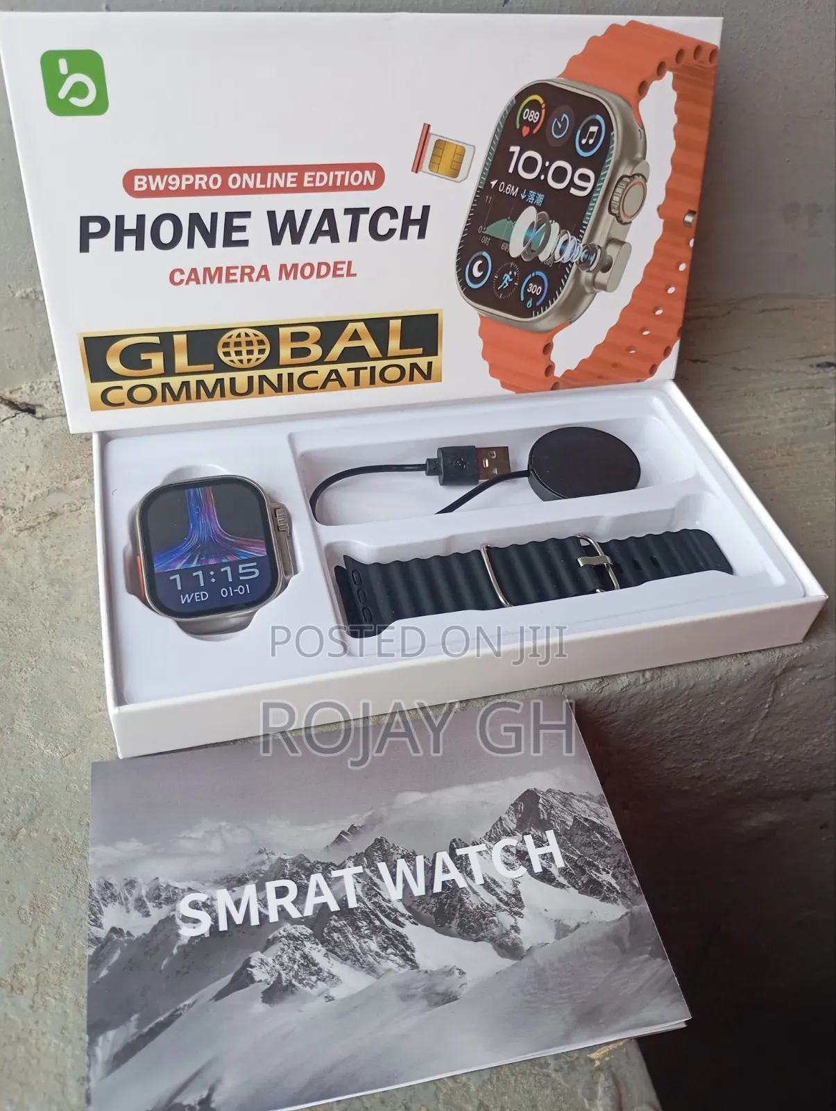 Bw9 Pro Smart Watch With Sim Card Slot - Black