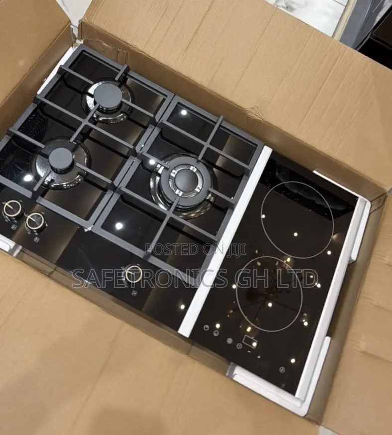Trust Black Kenwood 3+2 Dual-Fuel Built-in Cooker Hob Gas and Electric