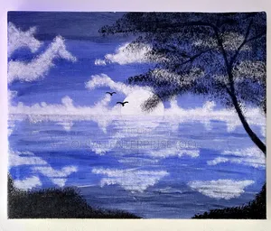 Hand-Painted Beautiful Breath-Taking Water Landscape.