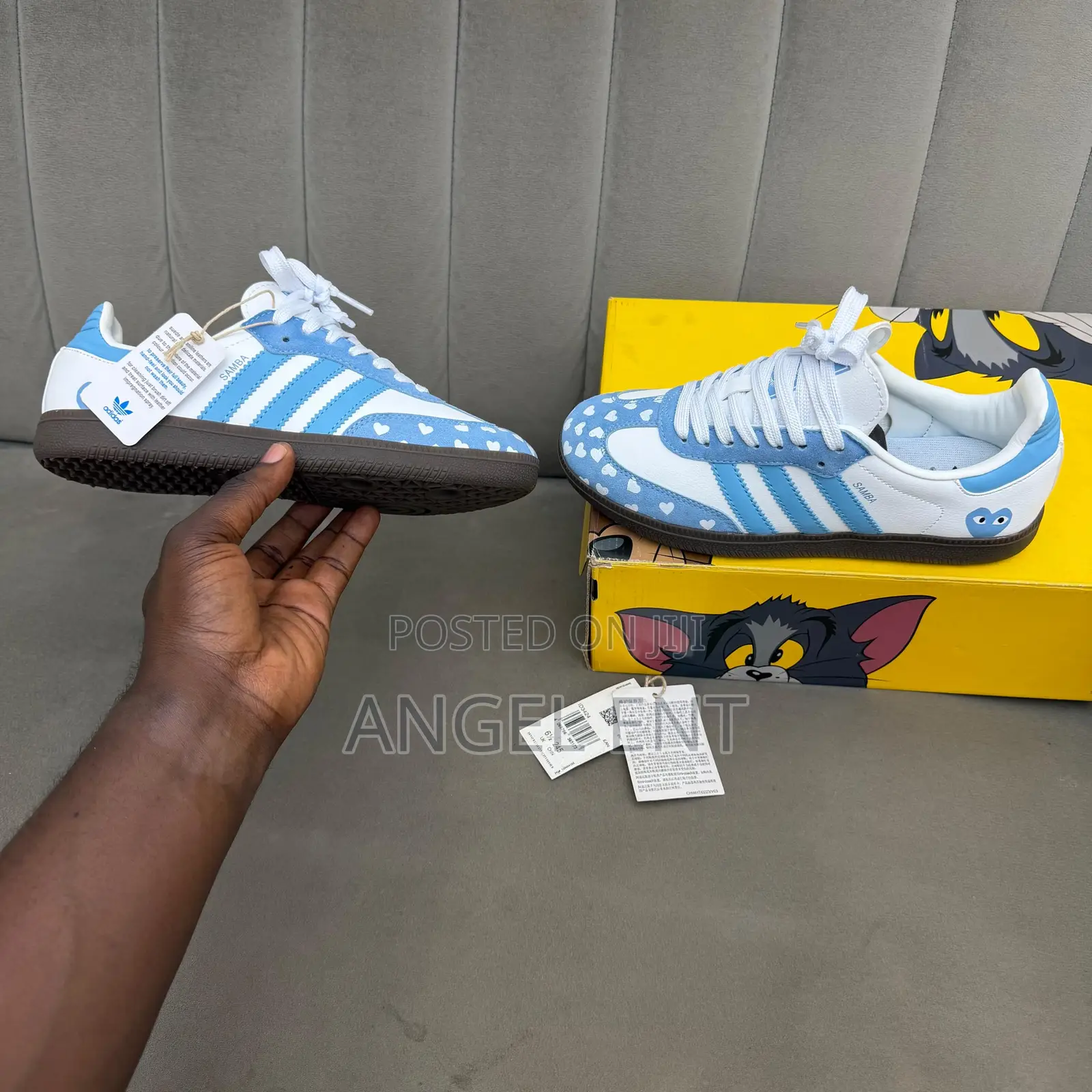 Adidas Samba Sky Blue and White Color Scheme Sneakers (Loc: Adum Ksi)
