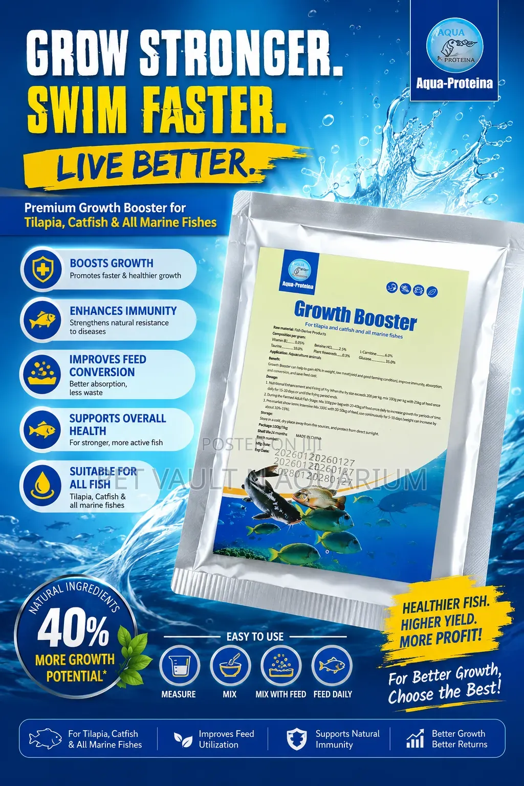 Growth Booster For Catfish /Tilapia Farming