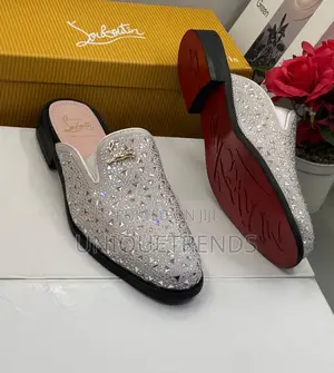Executive Christian Louboutin Suede Leather Half Shoe (White)