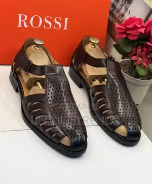 Quality Rossi Leather Sandals (Brown)