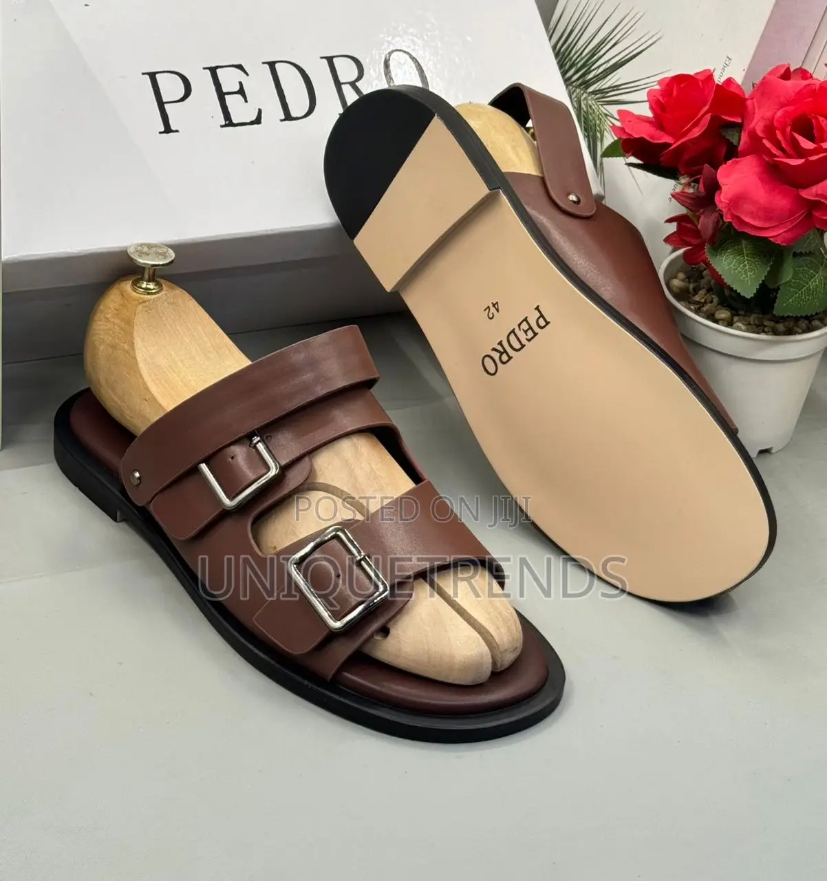 Executive Pedro Leather Sandals (Brown)