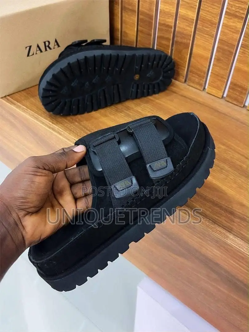 High Quality Zara Suede Leather Sandals ( Black and Brown)