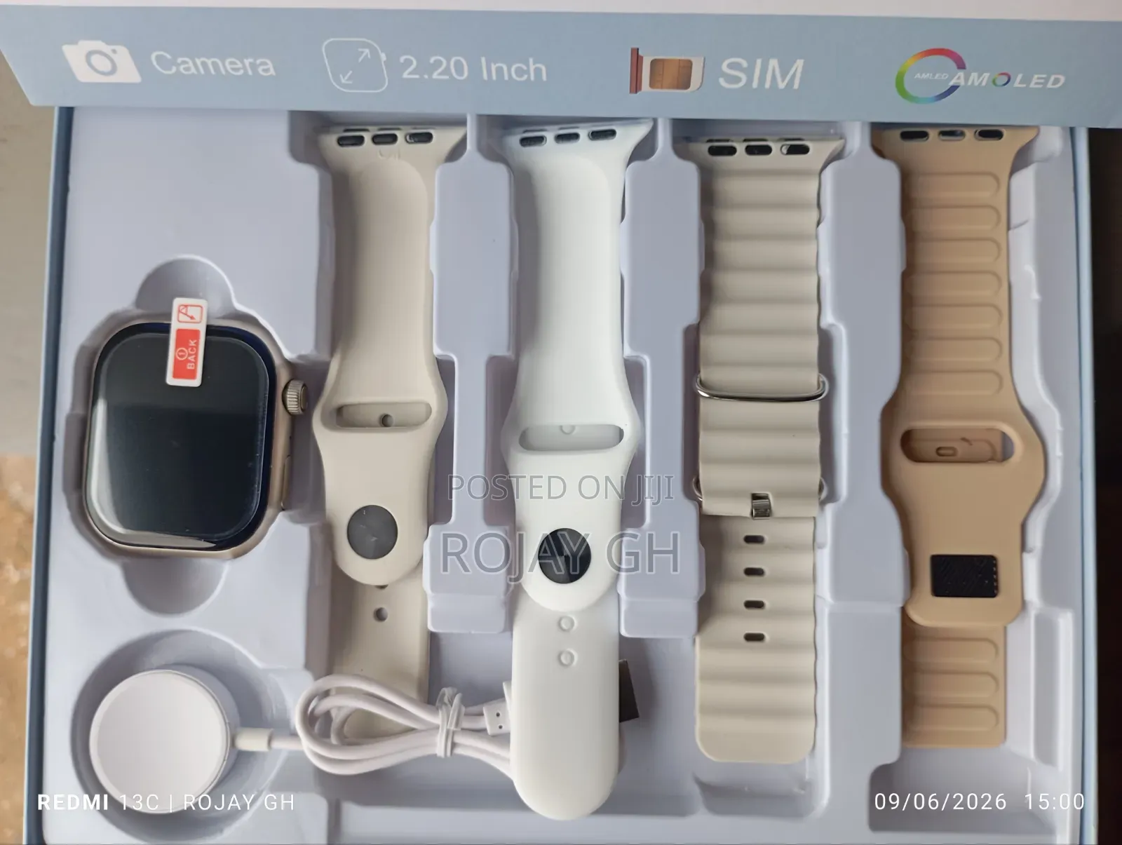 Okpu Pro-X79 Sim Smart Watch With Camera 4 Colorful Straps - Silver