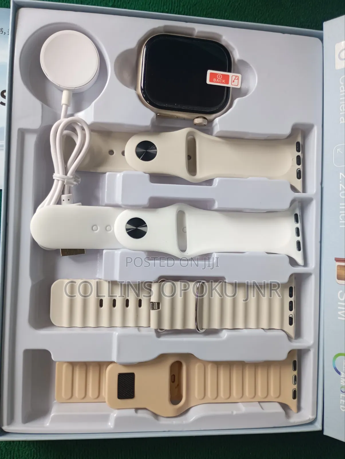 Pro-X79 Smart Watch With Sim Slot and Camera + 4 Straps - Silver