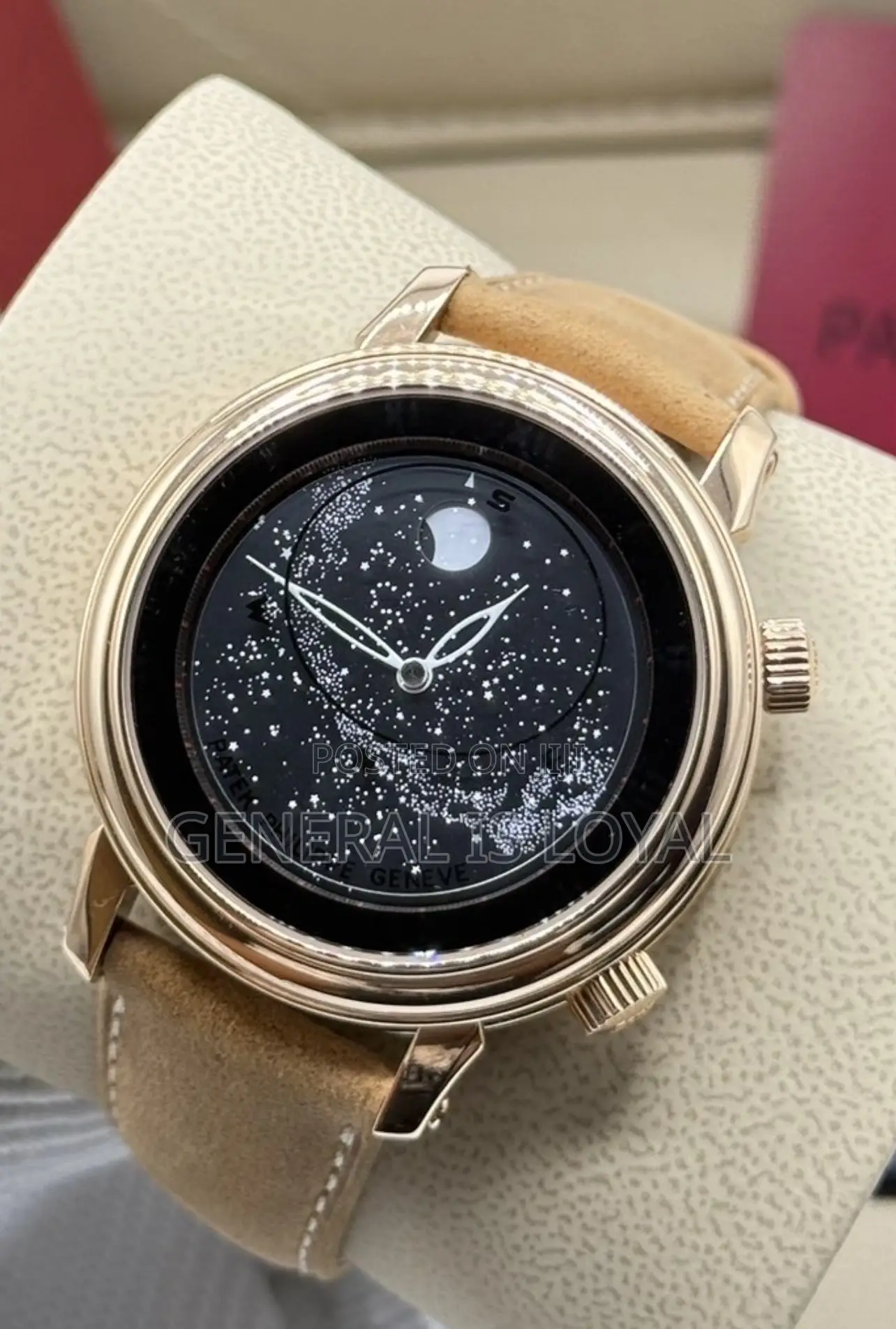 Patek Philippe Celestial Rotating Sky Chart Dial Depicting Moon Stars.