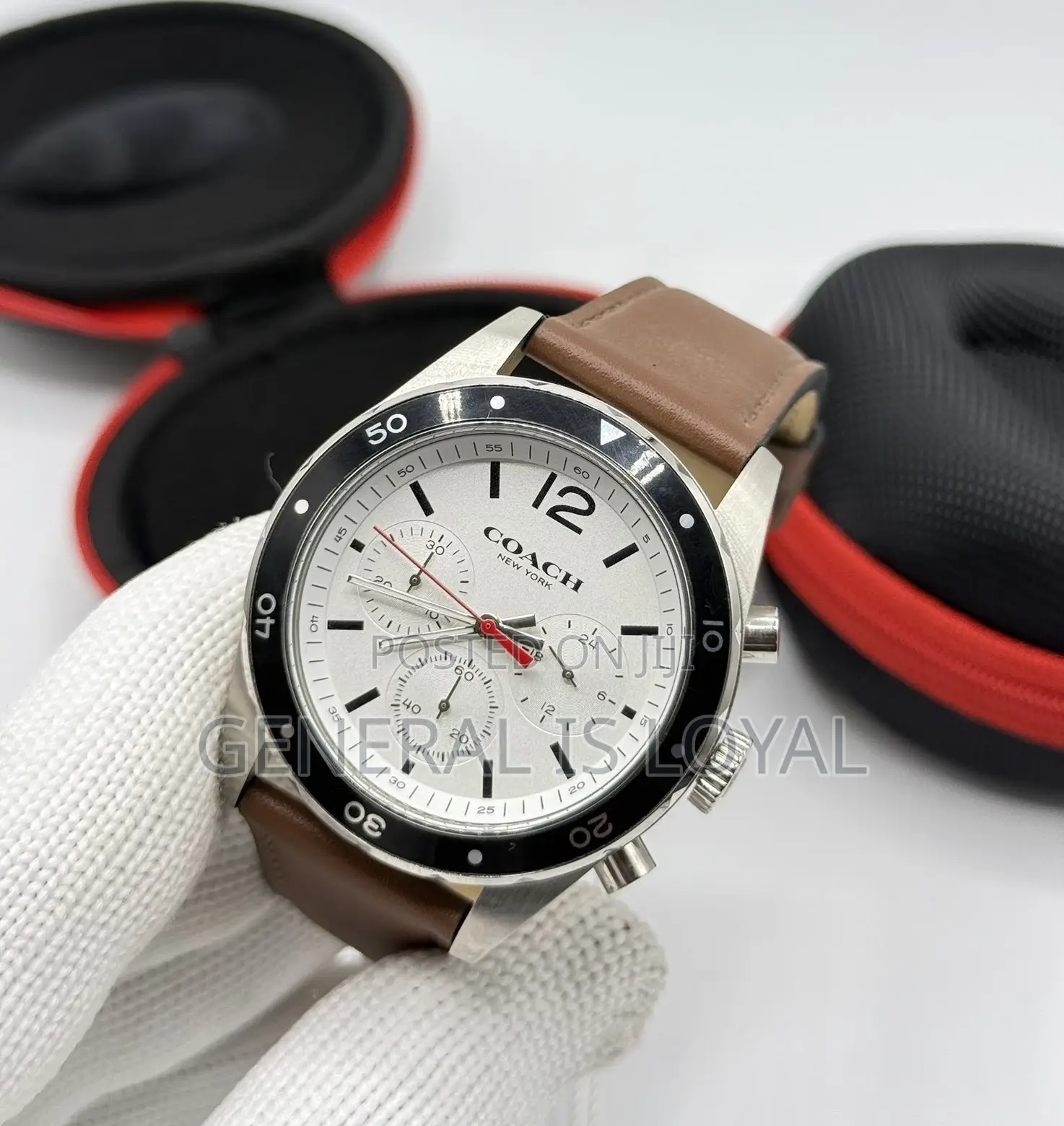 Coach Sullivan Sport Watch With Brown Original Leather Strap