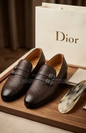 Dior Men's Loafers Feature a Black Woven Leather Upper L