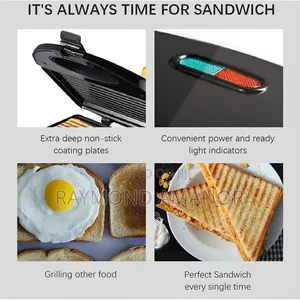 Sandwich Maker Toaster With Non-Stick Plate(Strip-Shaped) - Led