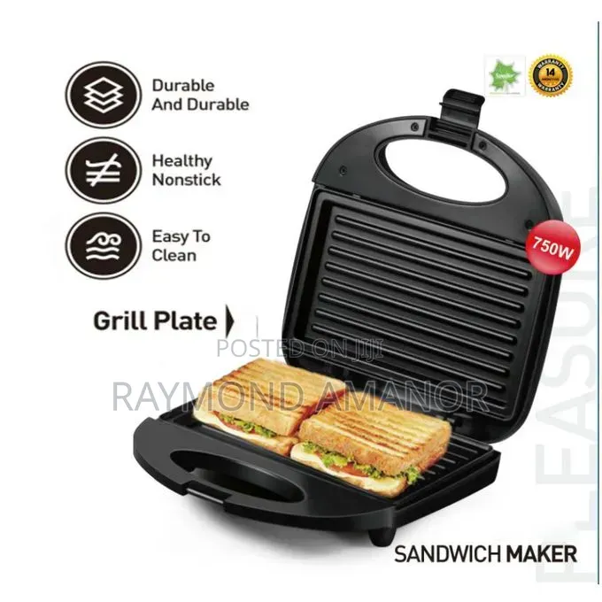 Sandwich Maker Toaster With Non-Stick Plate(Strip-Shaped) - Led