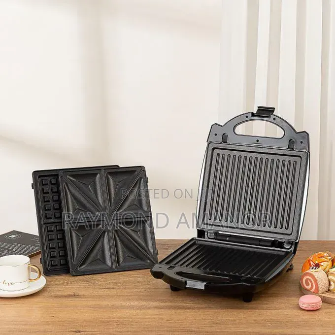 Sandwich Maker Toaster With Non-Stick Plate(Strip-Shaped) - Led
