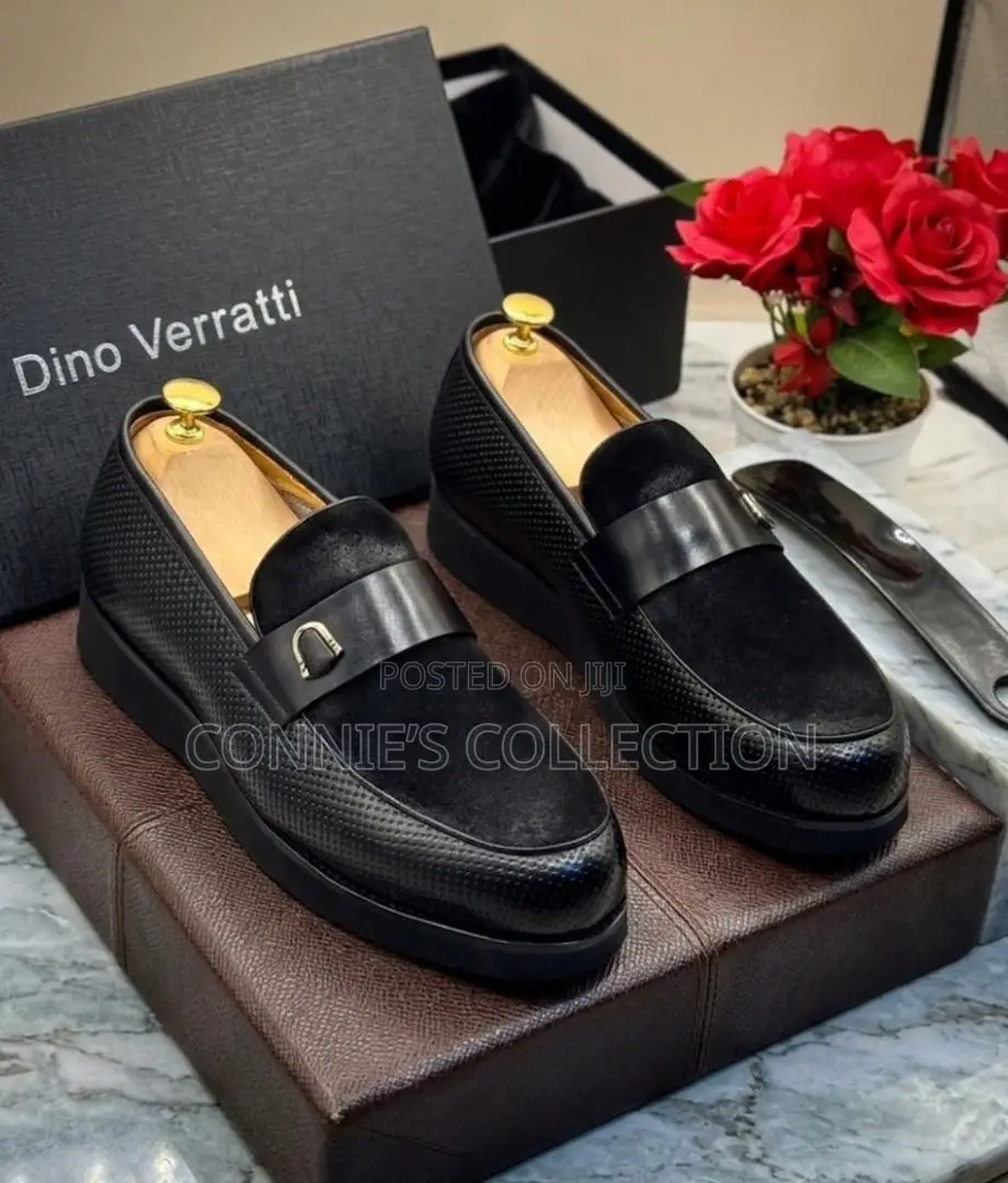 Dino Verratti Black Leather and Suede Loafer