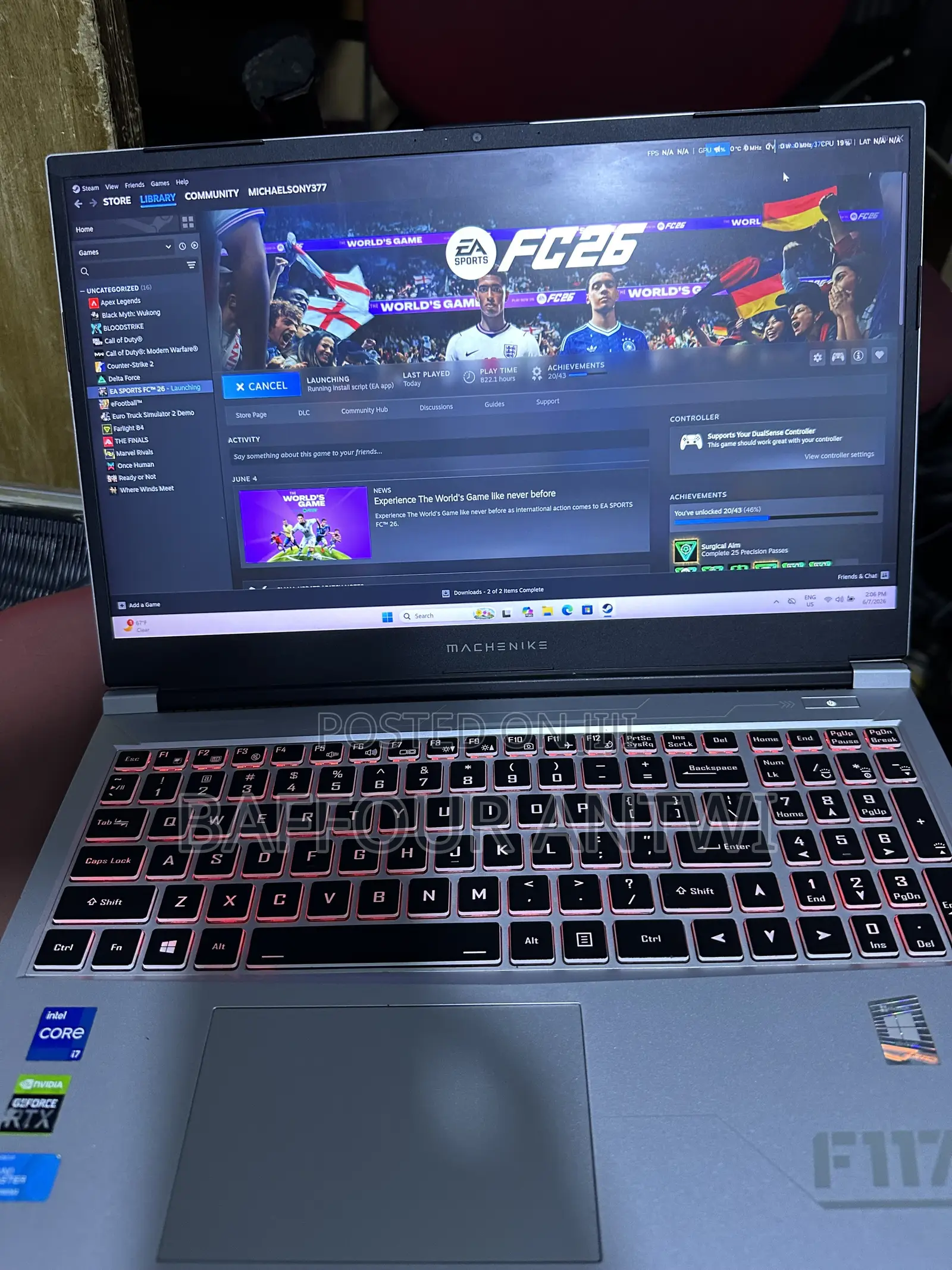 Laptop Monster 16GB Intel Core i7 SSHD+SSD 512GB