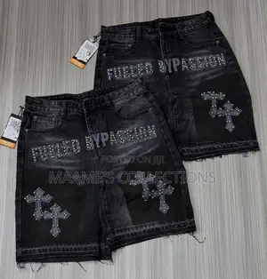 Light-Wash Denim Shorts