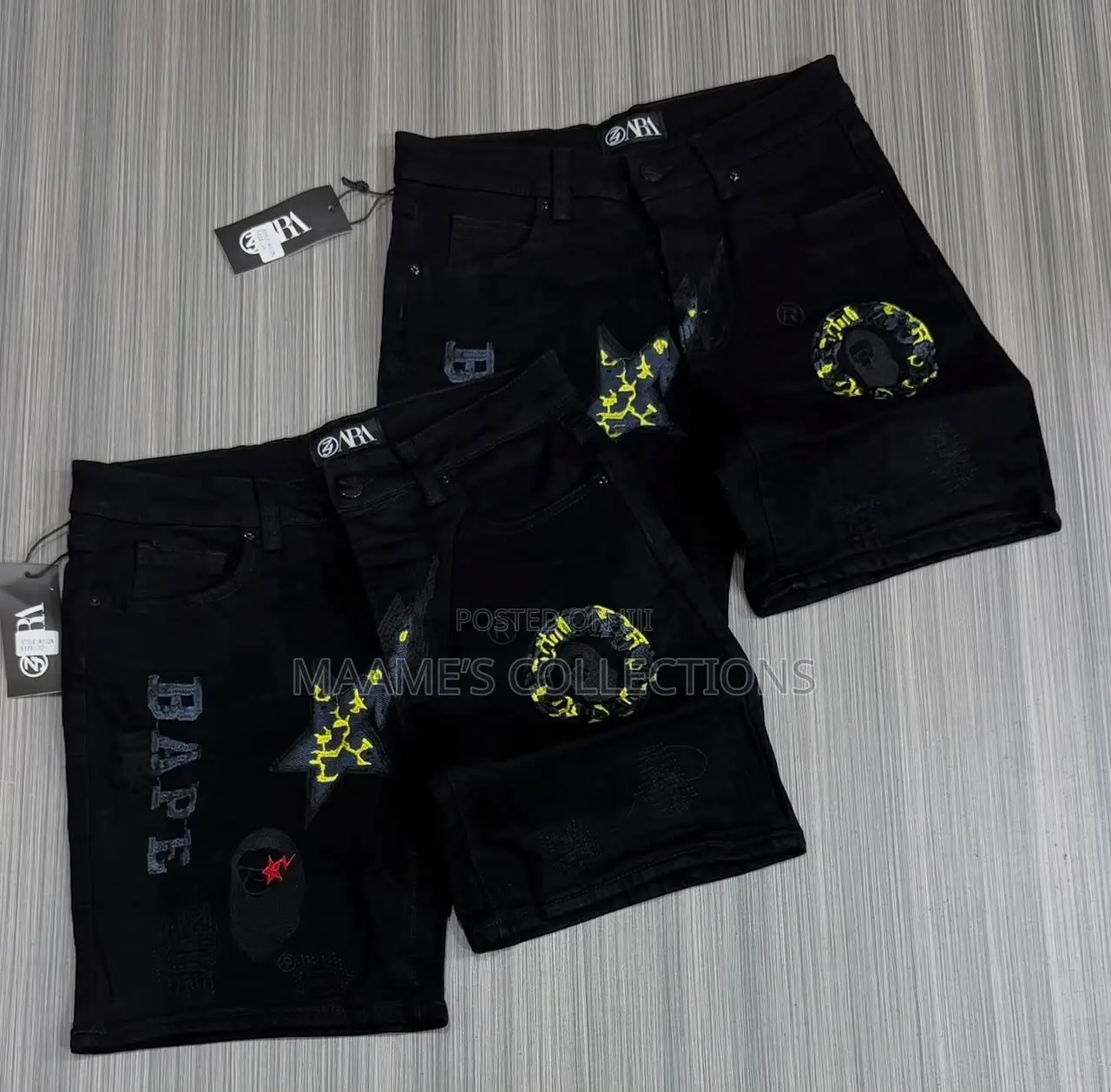 Light-Wash Denim Shorts