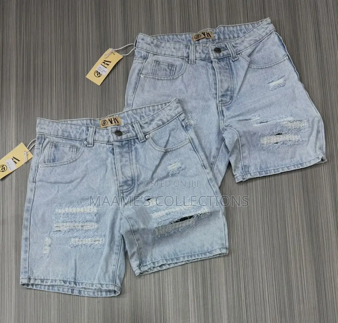 Light-Wash Denim Shorts
