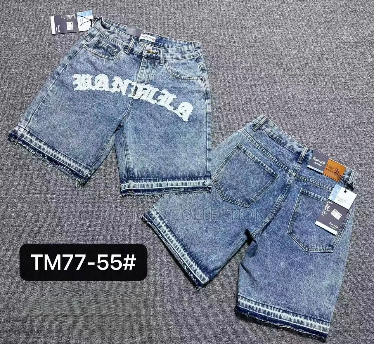 Light-Wash Denim Shorts