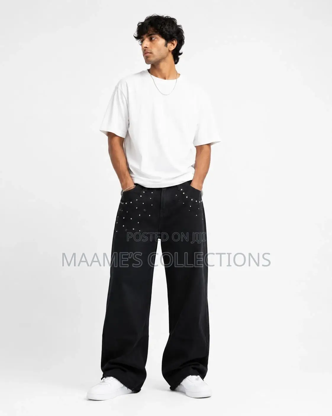 Piaoji New Style Loose Straight-Leg Baggy Jeans for Men.