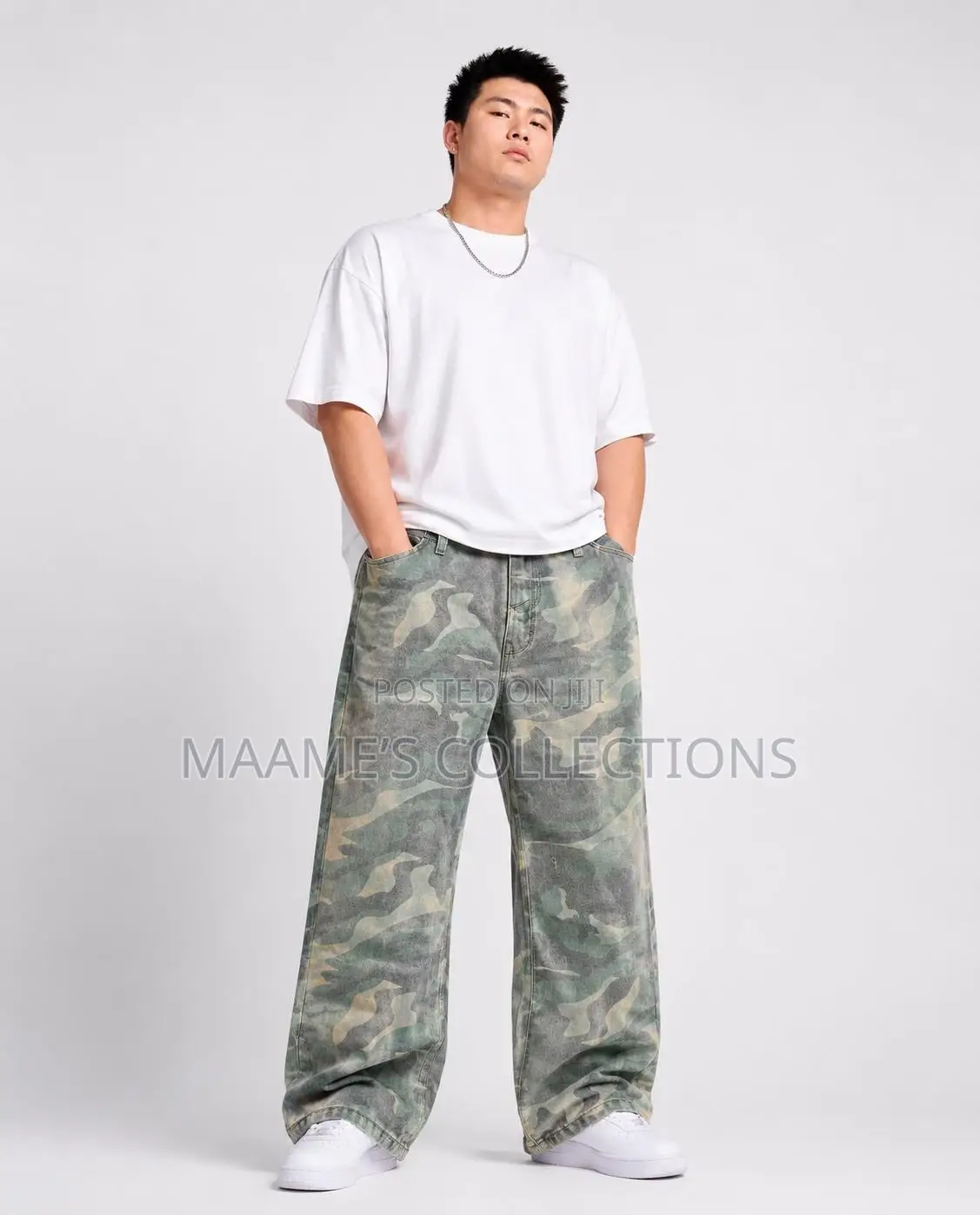 Piaoji New Style Loose Straight-Leg Baggy Jeans for Men.